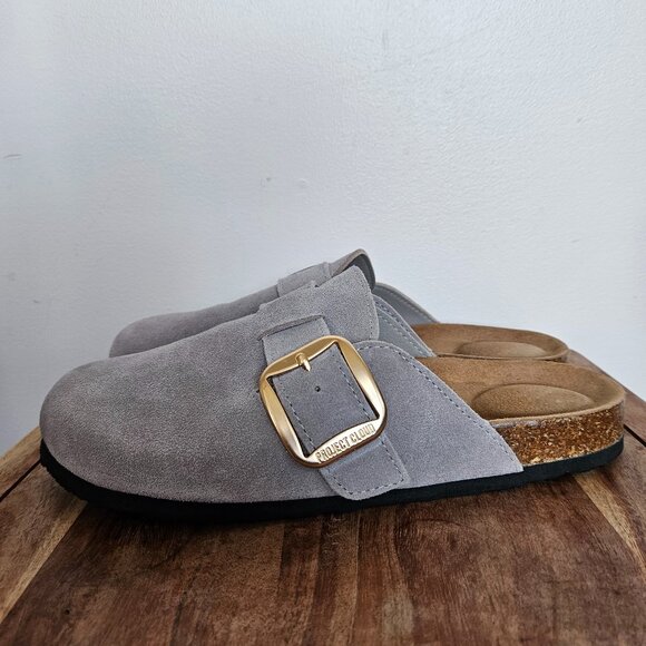 Project Cloud Shoes - Project Cloud Manchester Clogs Woman Size 10 Genuine Leather Gray Anti-Slip Shoe